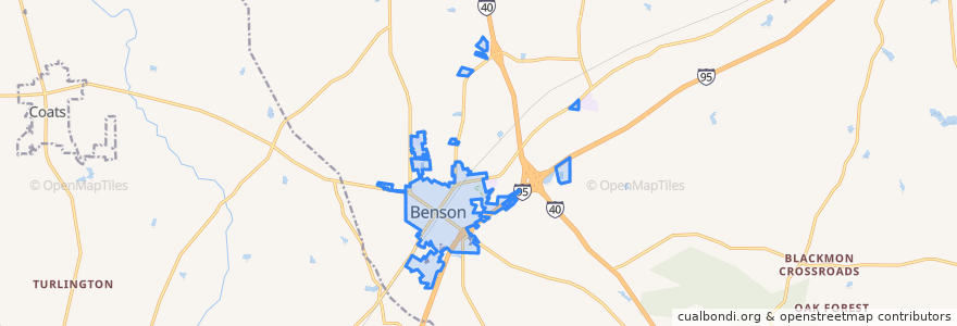 Mapa de ubicacion de Benson.