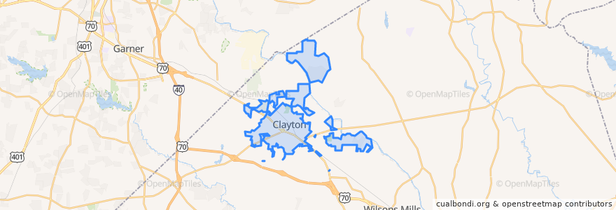 Mapa de ubicacion de Clayton.