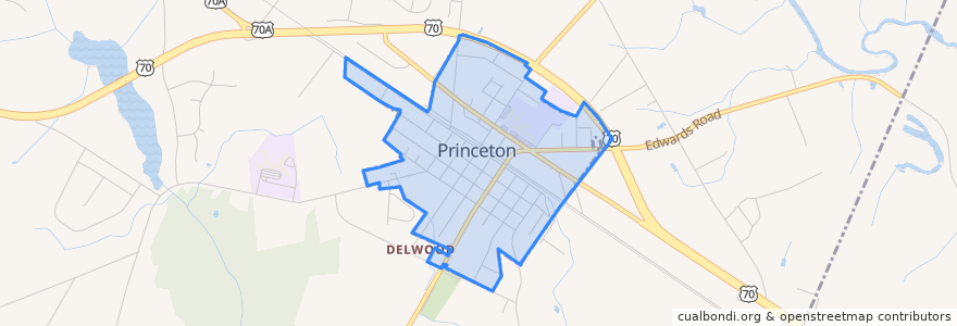 Mapa de ubicacion de Princeton.