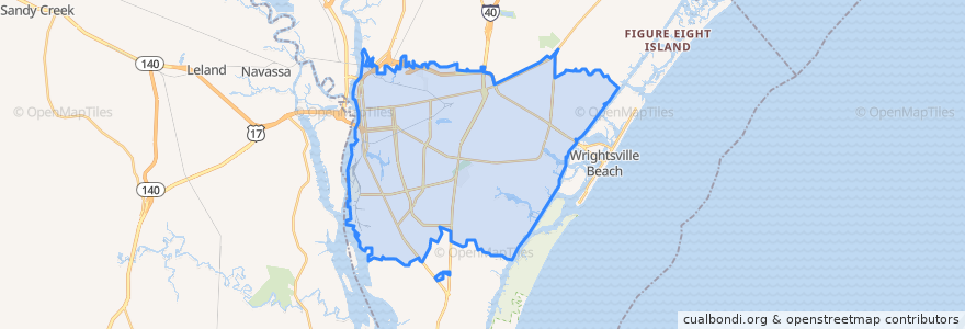 Mapa de ubicacion de Wilmington.