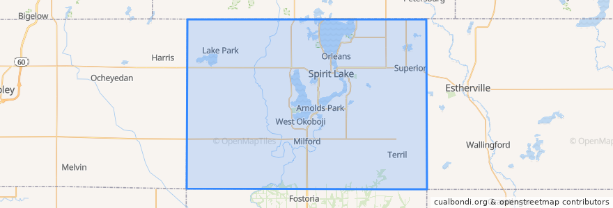 Mapa de ubicacion de Dickinson County.