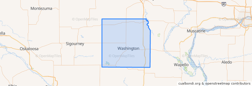 Mapa de ubicacion de Washington County.