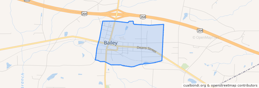 Mapa de ubicacion de Bailey.