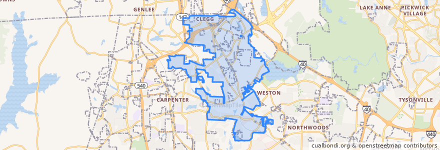 Mapa de ubicacion de Morrisville.