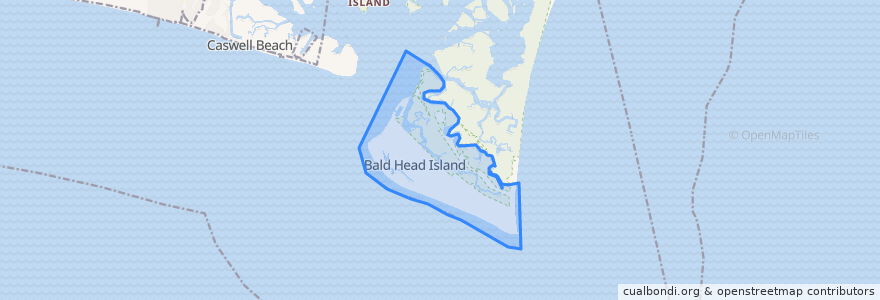Mapa de ubicacion de Bald Head Island.