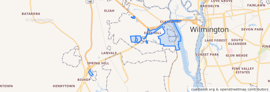 Mapa de ubicacion de Belville.
