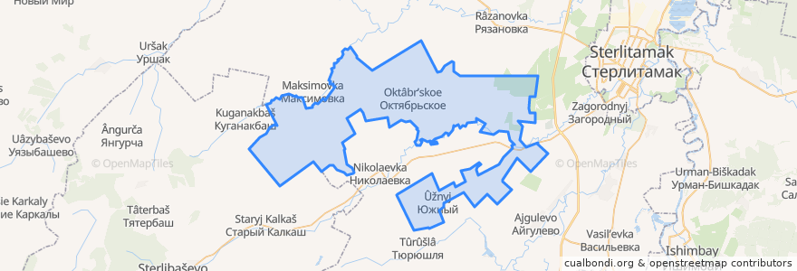 Mapa de ubicacion de Октябрьский сельсовет.