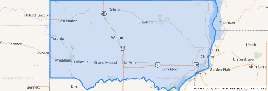 Mapa de ubicacion de Clinton County.