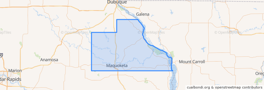 Mapa de ubicacion de Jackson County.