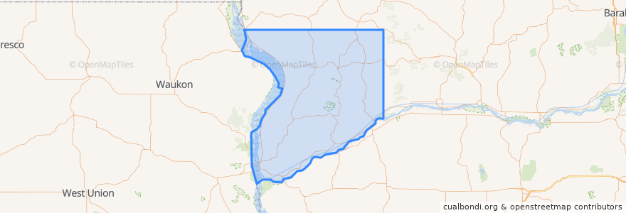 Mapa de ubicacion de Crawford County.