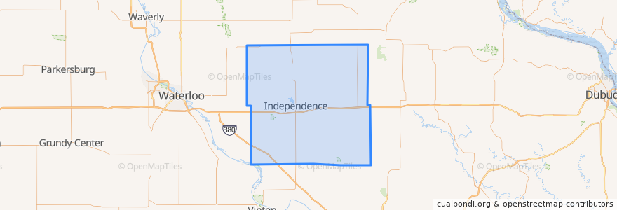 Mapa de ubicacion de Buchanan County.