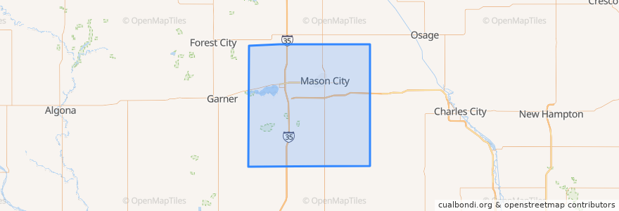 Mapa de ubicacion de Cerro Gordo County.