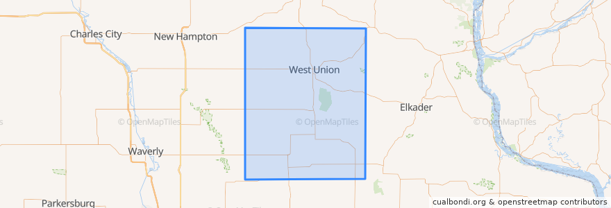 Mapa de ubicacion de Fayette County.