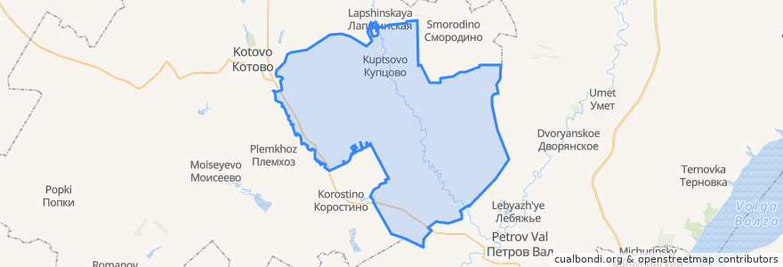 Mapa de ubicacion de Купцовское сельское поселение.