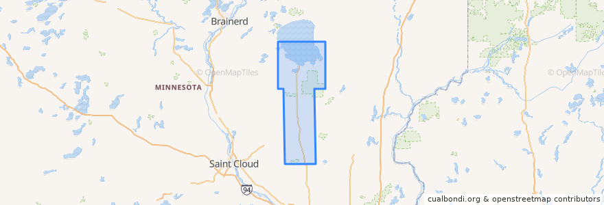 Mapa de ubicacion de Mille Lacs County.