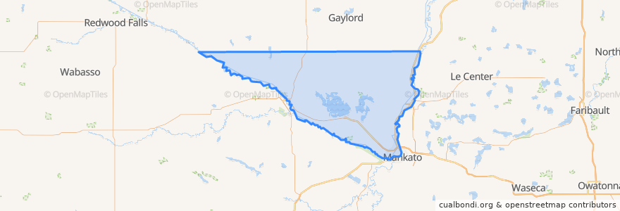 Mapa de ubicacion de Nicollet County.