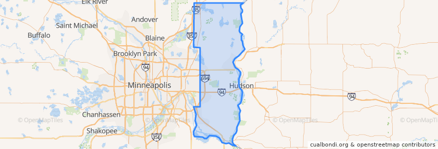 Mapa de ubicacion de Washington County.