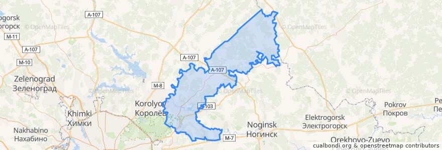 Mapa de ubicacion de городской округ Щёлково.