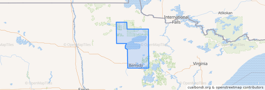 Mapa de ubicacion de Beltrami County.