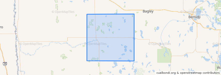 Mapa de ubicacion de Mahnomen County.