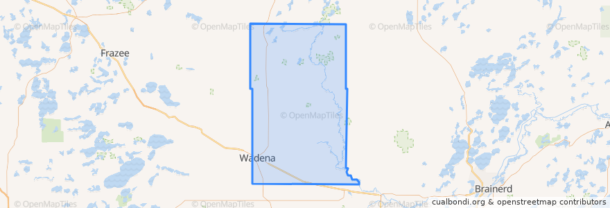 Mapa de ubicacion de Wadena County.