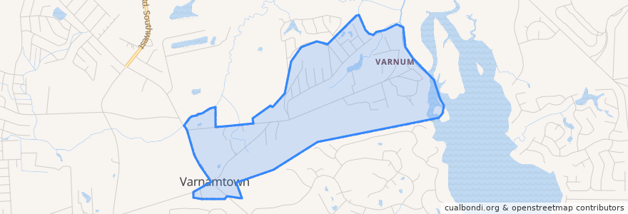 Mapa de ubicacion de Varnamtown.