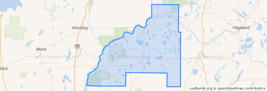 Mapa de ubicacion de Burnett County.