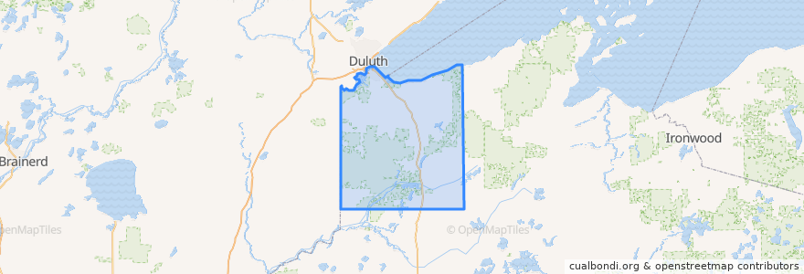 Mapa de ubicacion de Douglas County.