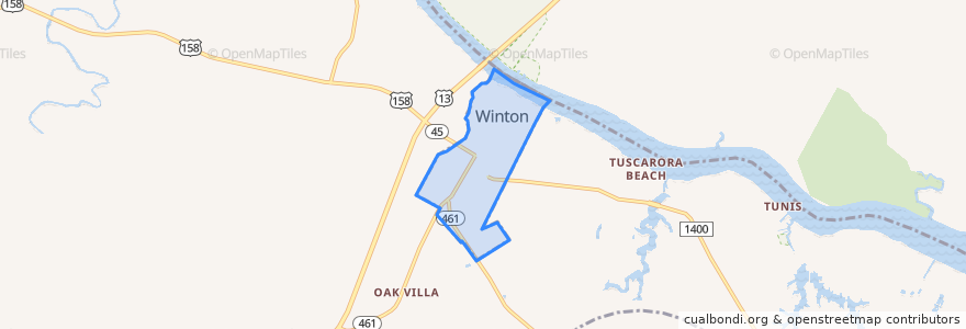 Mapa de ubicacion de Winton.