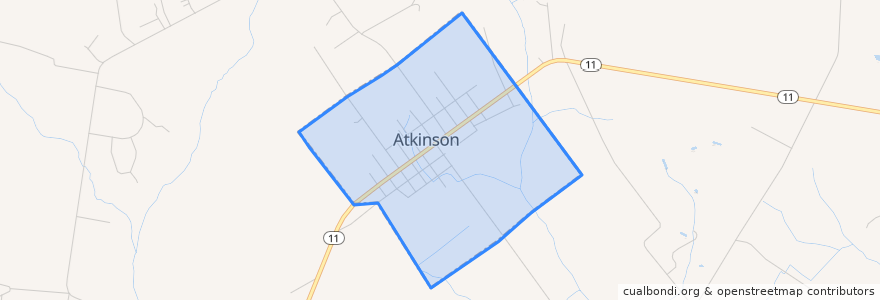 Mapa de ubicacion de Atkinson.