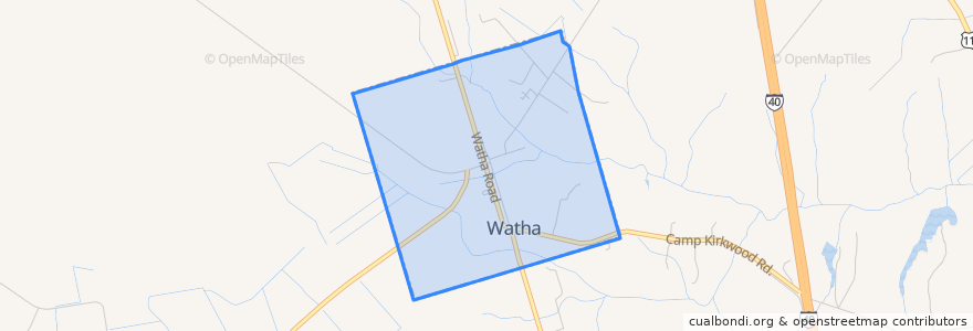 Mapa de ubicacion de Watha.