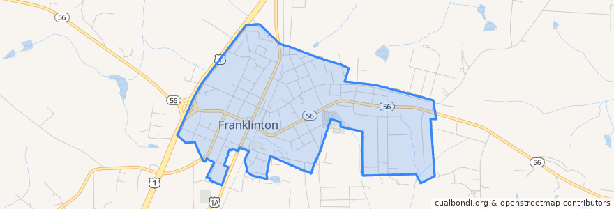 Mapa de ubicacion de Franklinton.