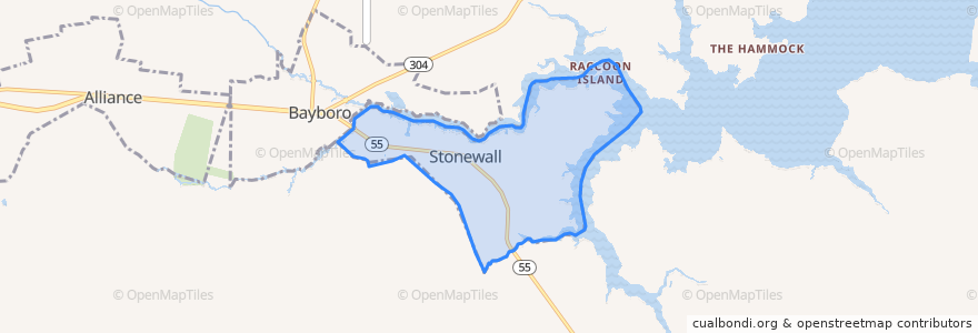 Mapa de ubicacion de Stonewall.
