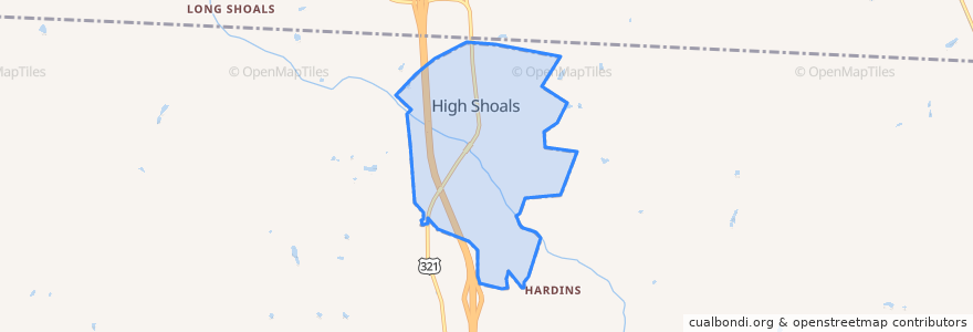 Mapa de ubicacion de High Shoals.