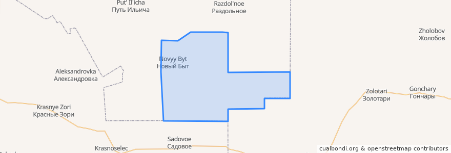 Mapa de ubicacion de Новобытовское сельское поселение.