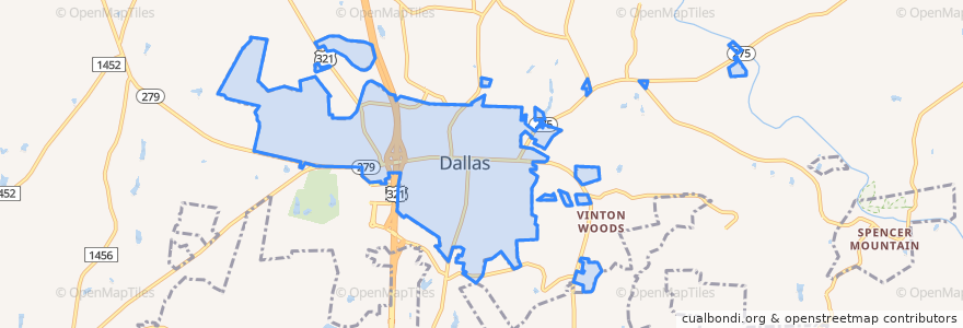 Mapa de ubicacion de Dallas.