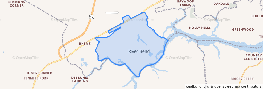 Mapa de ubicacion de River Bend.
