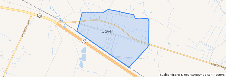 Mapa de ubicacion de Dover.