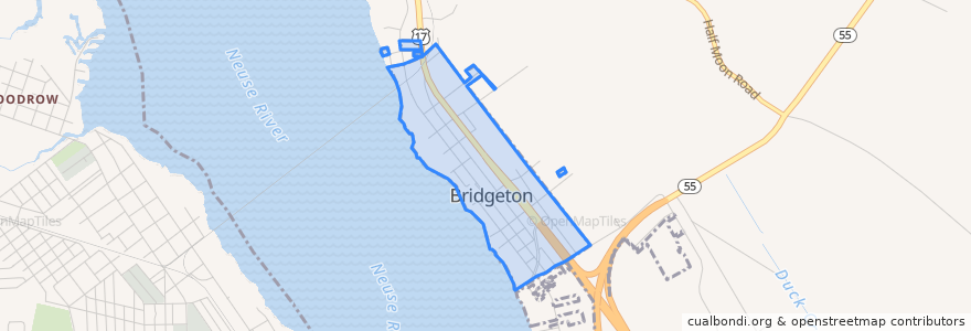 Mapa de ubicacion de Bridgeton.