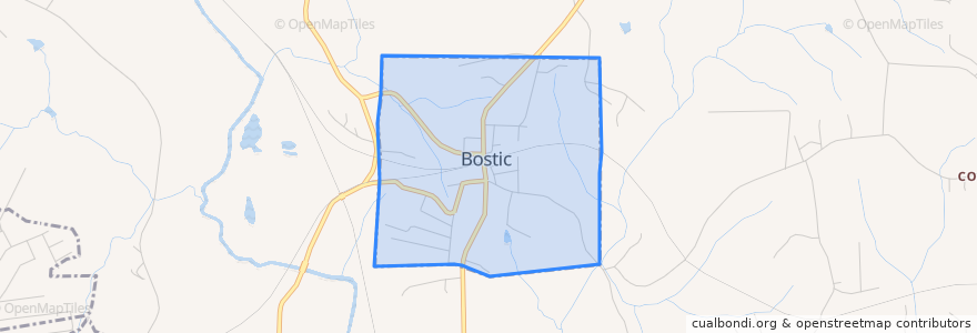 Mapa de ubicacion de Bostic.