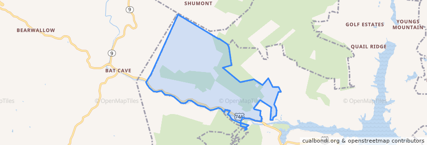 Mapa de ubicacion de Chimney Rock.