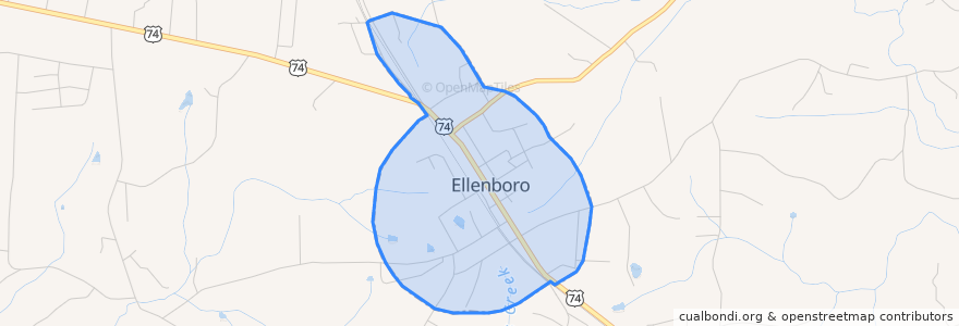 Mapa de ubicacion de Ellenboro.