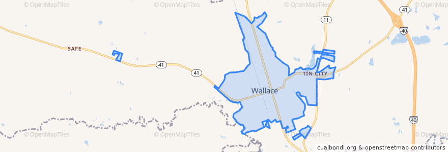 Mapa de ubicacion de Wallace.