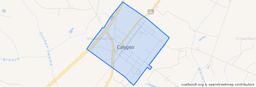 Mapa de ubicacion de Calypso.