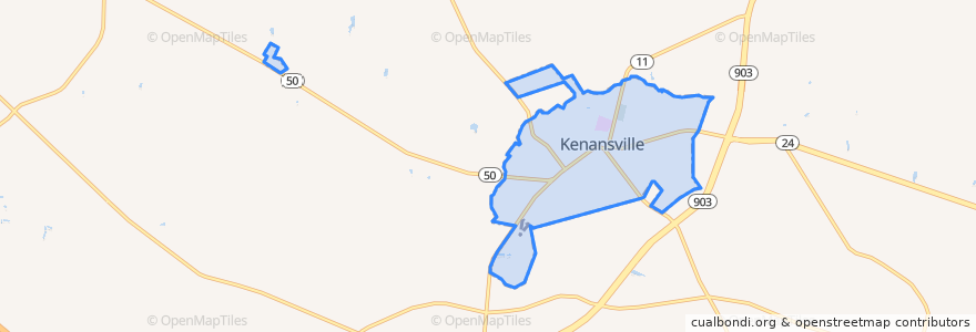 Mapa de ubicacion de Kenansville.