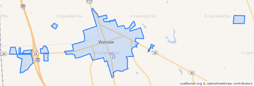 Mapa de ubicacion de Warsaw.