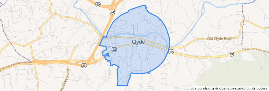 Mapa de ubicacion de Clyde.