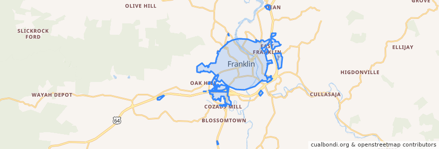 Mapa de ubicacion de Franklin.