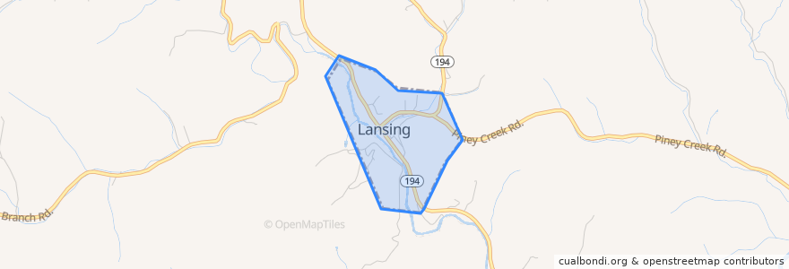 Mapa de ubicacion de Lansing.