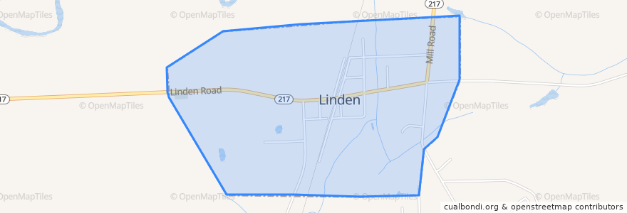 Mapa de ubicacion de Linden.